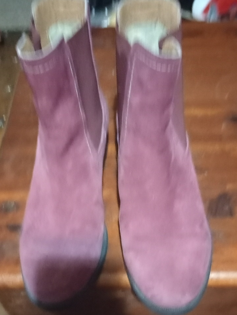 Women's Suede Chelsea Boots in Plum